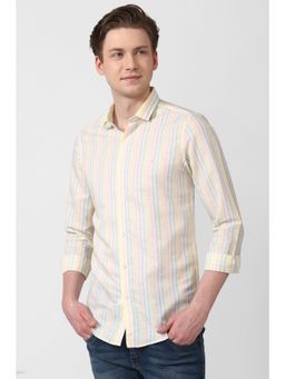 Simon Carter - Men Stripes Beige Shirt