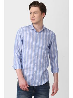 Simon Carter - Men Stripes Blue Shirt