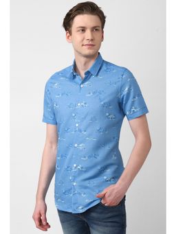 Simon Carter - Men Printed Blue Shirt
