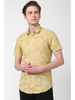 Simon Carter - Men Printed Yellow Shirt
