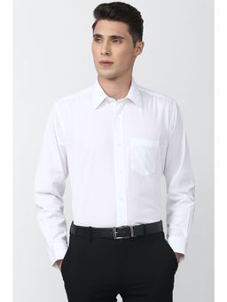 Van Heusen - Men White Regular Fit Solid Full Sleeves Formal Shirt