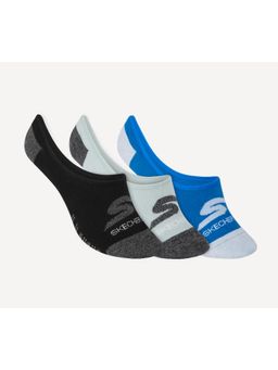 SKECHERS - Mens Non Terry No Show Socks (Pack of 3)
