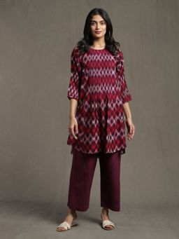 Ritu Kumar - Purple Pintuck Kurta with Palazzo (Set of 2)