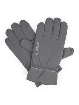 CAZZANO - Men Solid/Plain Acrylic Grey Gloves