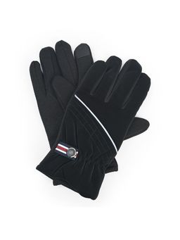 CAZZANO - Men Solid/Plain Acrylic Black Gloves