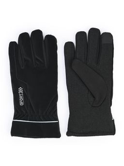 CAZZANO - Men Solid/Plain Acrylic Black Gloves
