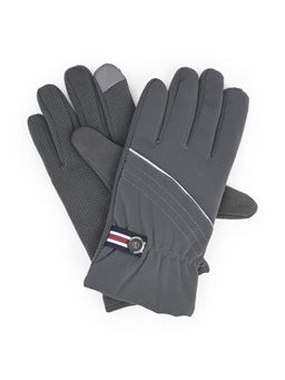 CAZZANO - Men Solid/Plain Acrylic Grey Gloves