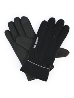 CAZZANO - Men Solid/Plain Acrylic Black Gloves
