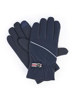 CAZZANO - Men Solid/Plain Acrylic Navy Blue Gloves