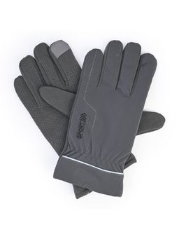 CAZZANO - Men Solid/Plain Acrylic Grey Gloves