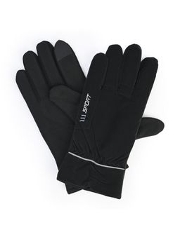CAZZANO - Men Solid/Plain Acrylic Black Gloves