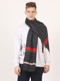 CAZZANO - Men Printed Pure Wool Grey Muffler