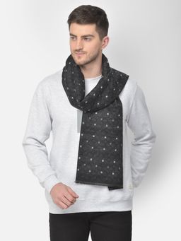 CAZZANO - Men Printed Acrylic Black Muffler