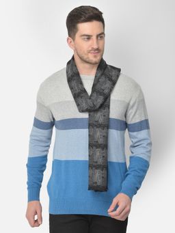 CAZZANO - Men Printed Acrylic Grey Muffler