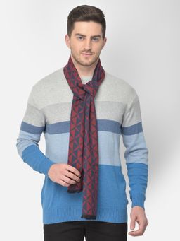 CAZZANO - Men Printed Acrylic Red Muffler