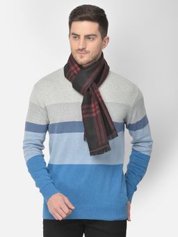CAZZANO - Men Stripes Acrylic Black Muffler