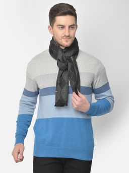 CAZZANO - Men Geometric Acrylic Grey Muffler