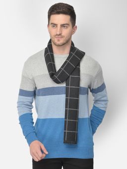 CAZZANO - Men Checks Acrylic Black Muffler