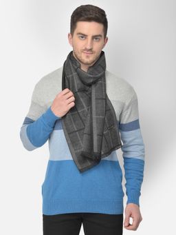 CAZZANO - Men Stripes Acrylic Grey Muffler