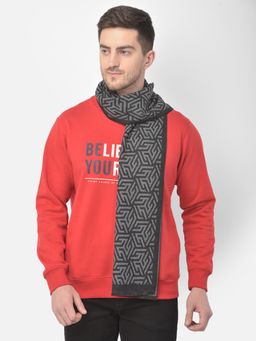 CAZZANO - Men Printed Acrylic Black Muffler