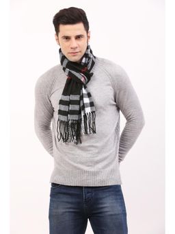 CAZZANO - Men Checks Acrylic Black Muffler