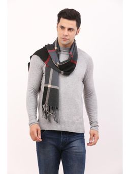 CAZZANO - Men Checks Acrylic Black Muffler