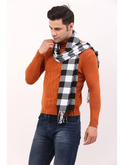 CAZZANO - Men Checks Acrylic Black Muffler