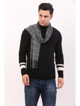 CAZZANO - Men Stripes Acrylic Grey Muffler