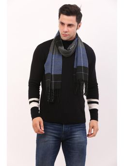 CAZZANO - Men Checks Acrylic Blue Muffler