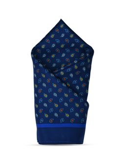 CAZZANO - Men Printed Microfiber Blue Pocket Square