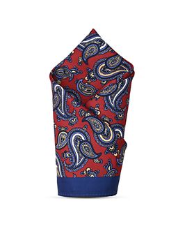 CAZZANO - Men Printed Microfiber Maroon Pocket Square
