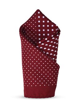 CAZZANO - Men Printed Microfiber Maroon Pocket Square