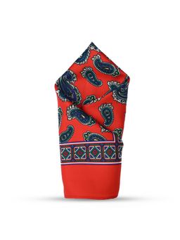 CAZZANO - Men Printed Microfiber Red Pocket Square