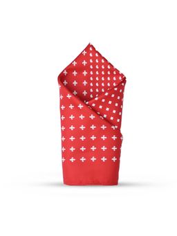 CAZZANO - Men Printed Microfiber Red Pocket Square