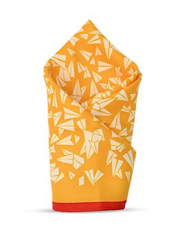 CAZZANO - Men Printed Microfiber Yellow Pocket Square