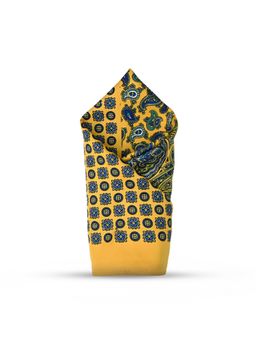 CAZZANO - Men Printed Microfiber Yellow Pocket Square