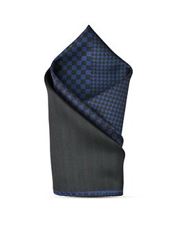 CAZZANO - Men Checks Microfiber Blue Pocket Square