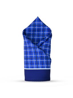 CAZZANO - Men Stripes Microfiber Blue Pocket Square