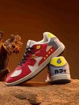 The Souled Store - Official One Piece: Monkey D. Luffy Men Low Top Sneakers - Red