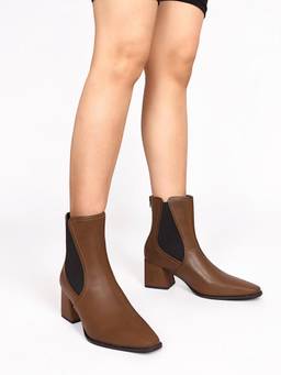 Truffle Collection - Women Brown Solid Casual Boots