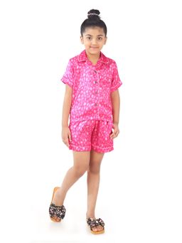 TINY GIRL - Barbie Printed Button Down Half Sleeves Shirt With Short