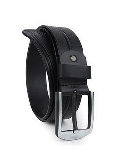 Cimoni - Men Leather Solid Black Belt