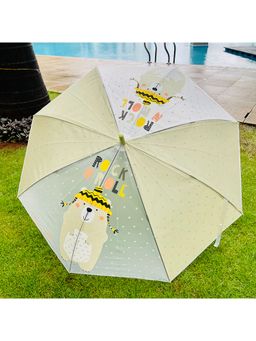 Little Surprise Box - Olive Green Kelly Jo Teddy Print With Polka Dots All Season Umbrella Unisex