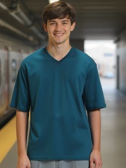 Bewakoof - Men's Blue Oversized T-shirt