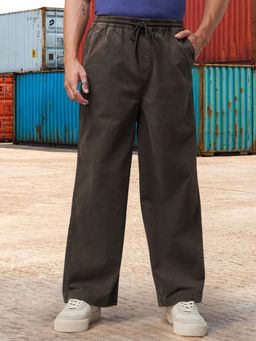 Bewakoof - Men's Brown Straight Fit Casual Pants