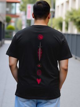 Bewakoof - Men's Black Iconic Graphic Printed Plus Size T-shirt