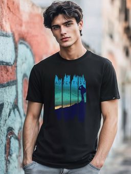 Bewakoof - Men's Black Adventure Time Graphic Printed T-shirt