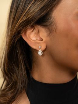 Shaya by CaratLane - 925 Silver Shaya by CaratLane Women Moonlight Crafted Gold Plated Drop Earrings