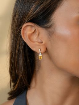 Shaya by CaratLane - 925 Silver Shaya by CaratLane Women Bright Yellow Crafted Gold Plated Drop Earrings