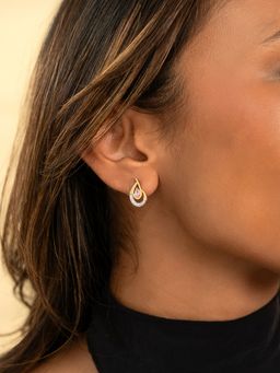 Shaya by CaratLane - 925 Silver Shaya by CaratLane Women Sakura Pink Crafted Gold Plated Stud Earrings